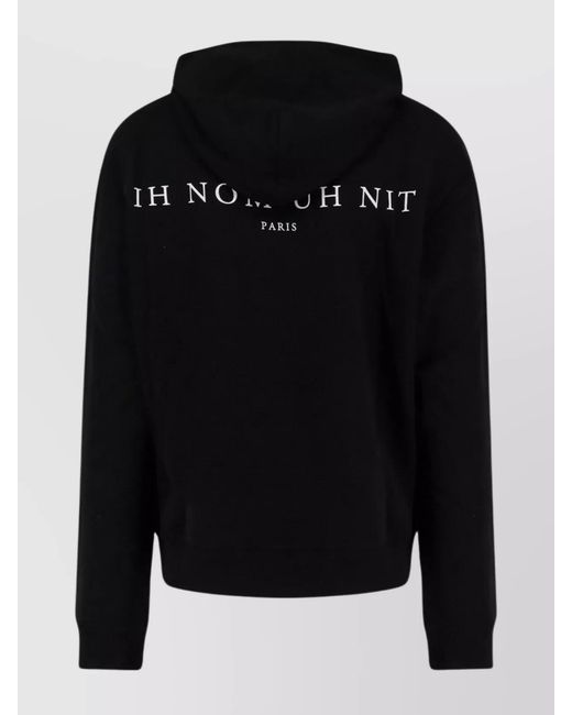 Ih Nom Uh Nit Black Cotton Printed Hoodie for men