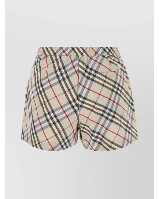 Burberry White Embroidered Cotton Shorts