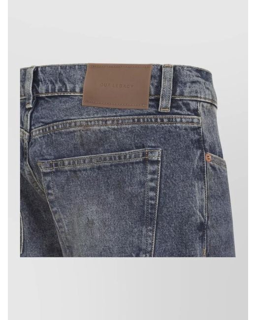 Our Legacy Blue Denim Mid-Rise Relaxed Straight-Leg Jeans for men