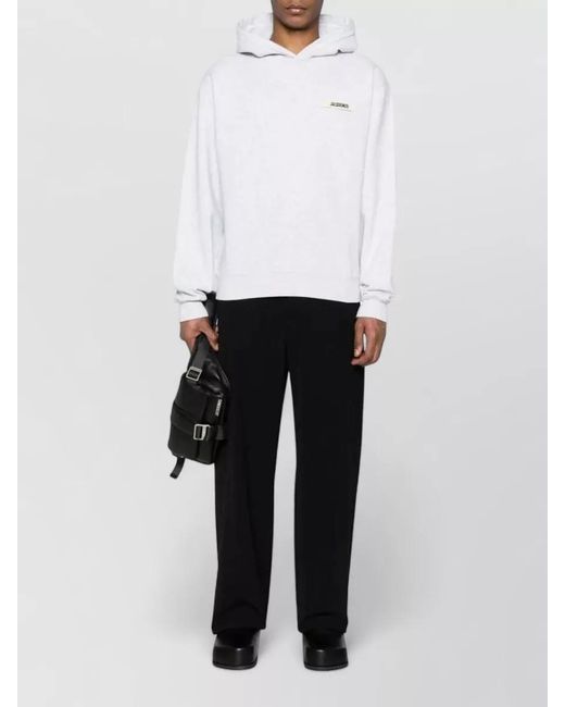 Jacquemus White Hooded Cotton Jersey Knit Top for men