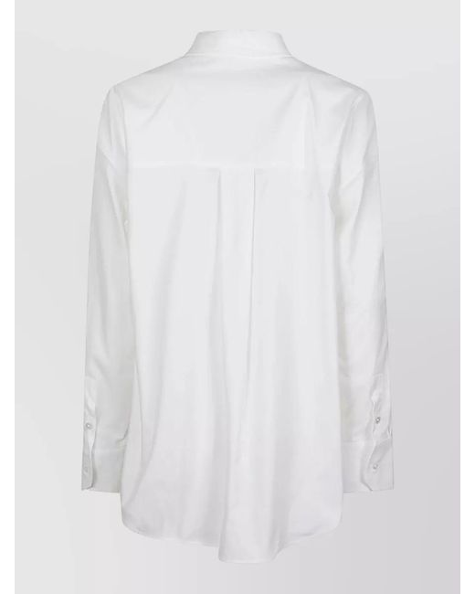 Max Mara White Adele Straight Shirt Long Sleeves Buttoned Cuffs