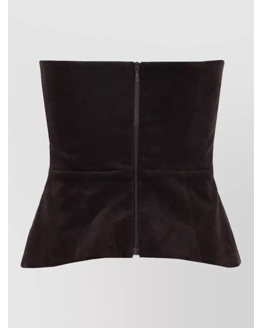 P.A.R.O.S.H. Black Cotton Bustier Top