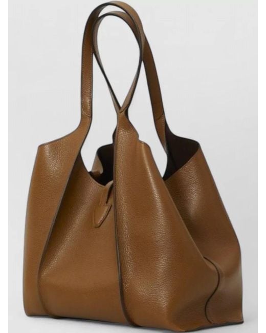 Tod's Brown Small T Bucket Leather Tote Bag