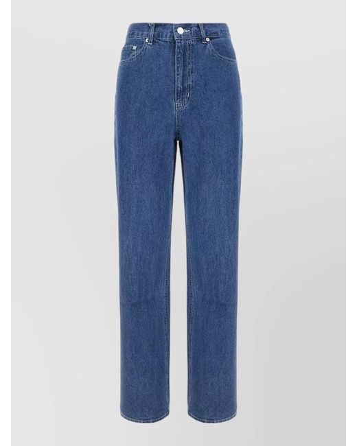 DUNST Blue Denim Trousers Belt Loop Five Pocket Design