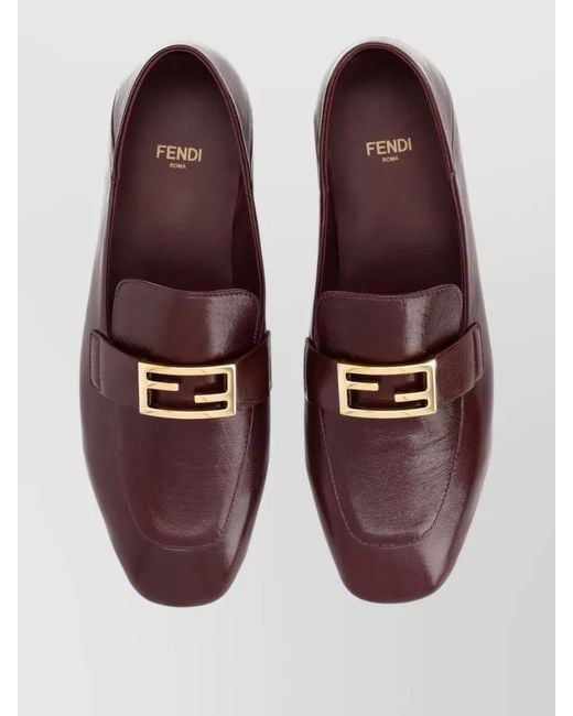 Fendi Brown Leather Loafers