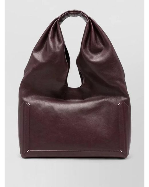 Maison Margiela Purple Leather Tote Bag