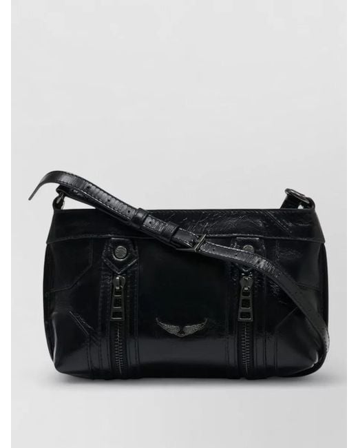 Zadig & Voltaire Black Sunny Mood Vintage Shoulder Bag Leather
