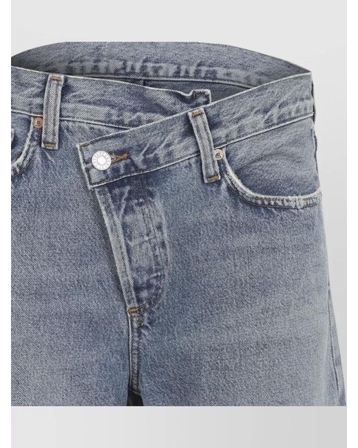 Agolde Blue Denim Wide-Leg Jeans
