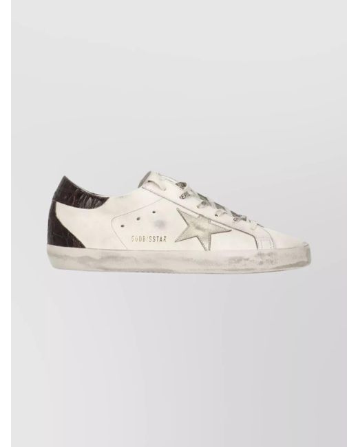 Golden Goose Deluxe Brand Natural Round Toe Leather Sneakers With Star Detail