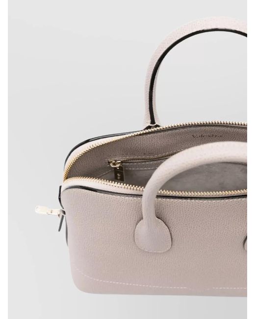 Valextra Natural Mini Leather Crossbody Bag