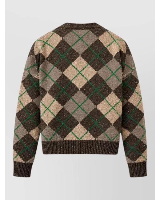 Weekend by Maxmara Black Argyle Cropped Cardigan