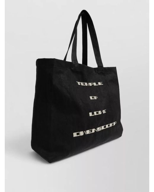 Rick Owens Black Drkshdw Baseball Tote Bag Top Handles