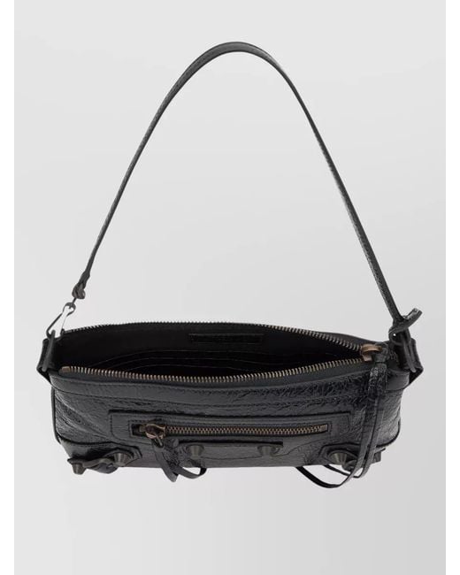 Balenciaga Black Le City Leather Clutch Shoulder Bag