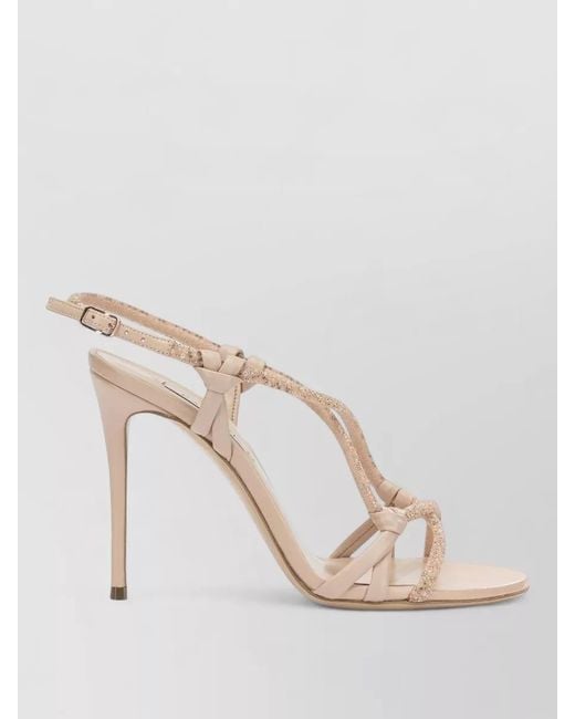 Casadei Natural Sandals Open Toe Ankle Strap Embellished