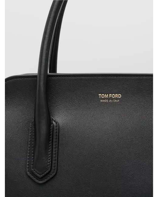 Tom Ford Black Nobile Medium Leather Tote Bag