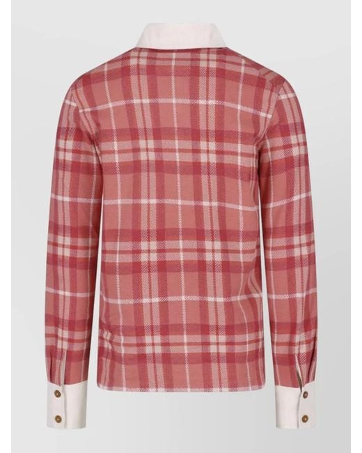Vivienne Westwood Red Cotton Crewneck Polo Shirt for men