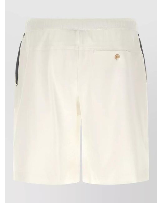 Brunello Cucinelli Natural Interlock Cotton Bermuda Shorts Trompe Loeil for men