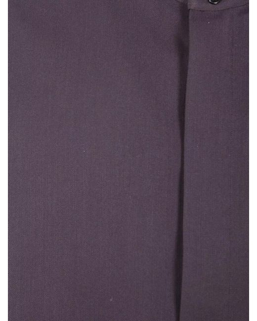 Studio Nicholson Purple Grandad Collar Shirt for men