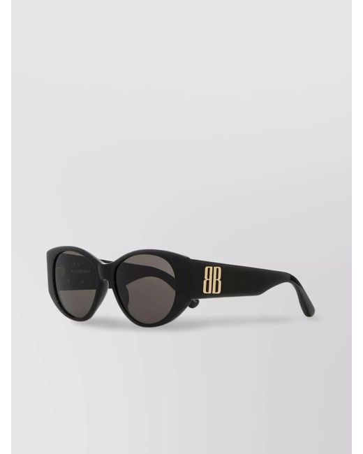 Balenciaga Black Acetate Round Sunglasses