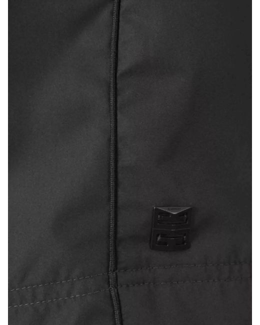 Givenchy Gray Logo-Print Above-Knee Track Shorts for men