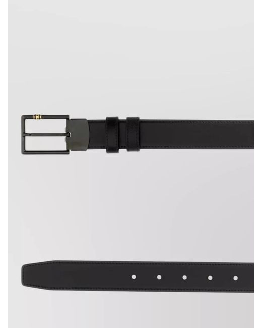 Montblanc White Leather Reversible Belt Adjustable Textured Finish for men