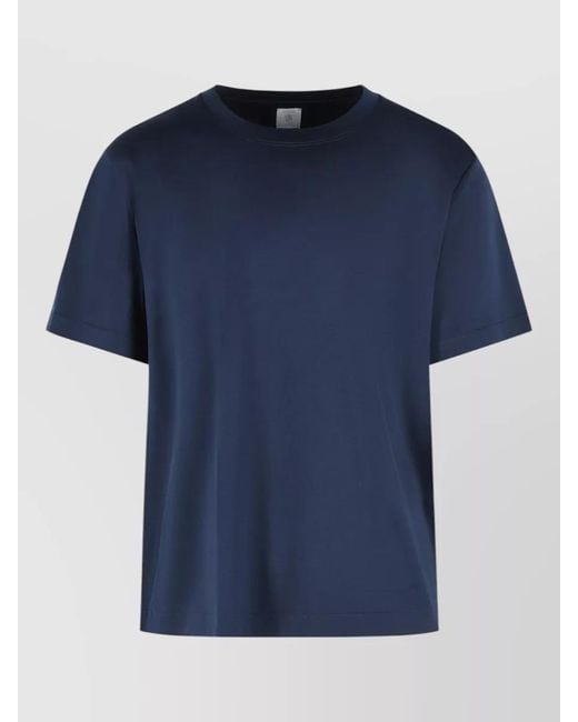 Eleventy Blue Cotton Crew Neck Regular Fit T Shirt for men