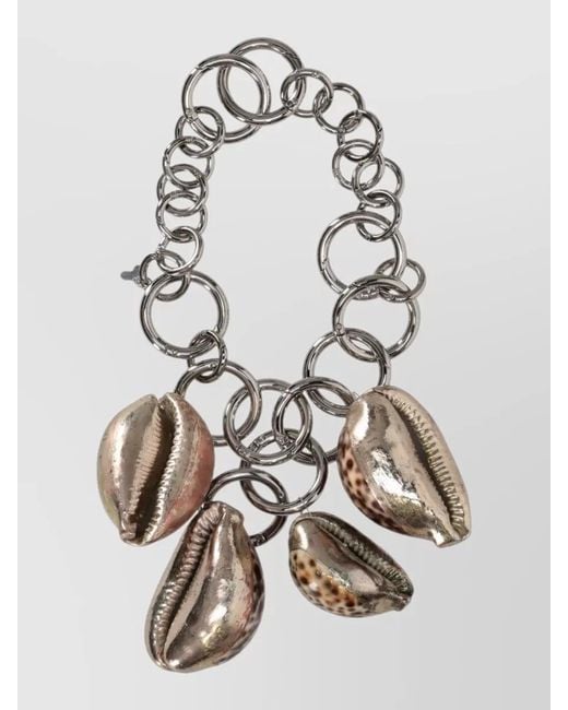 Niccolò Pasqualetti White Shell Charms Chunky Chain Bracelet Design