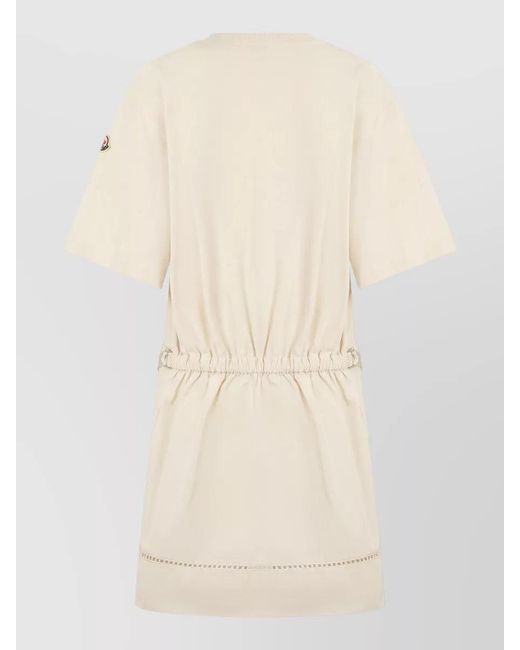 Moncler Natural Cotton Blend Mini Dress T Shirt Style