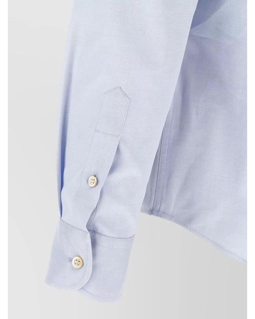 Valentino Garavani Blue Cotton Oxford Shirt for men