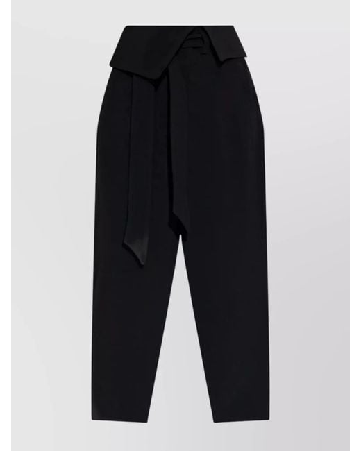 The Attico Blue Wrap Belted Wide-Leg Trousers
