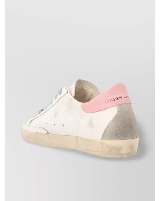 Golden Goose Deluxe Brand Pink Leather Superstar Low-Top Sneakers