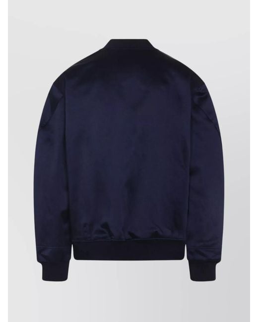 Givenchy Blue Satin Relaxed-Fit Bomber Jacket for men