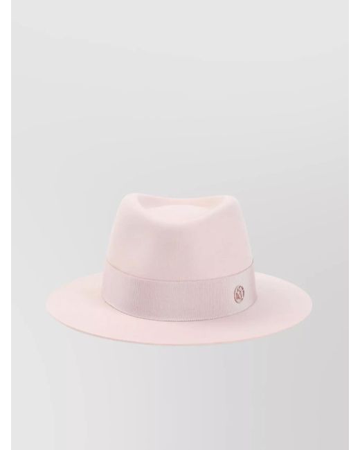 Maison Michel Pink Felted Wool Fedora Hat