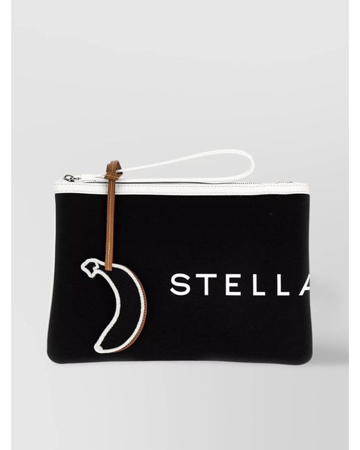 Stella McCartney Black Pouch Eco Canvas Clutch Bag
