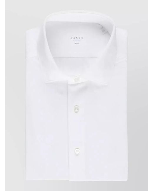 Xacus White Tailored Button Down Collar Shirt for men