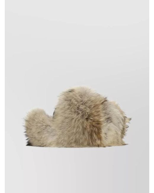 Prada Natural Adjustable Hat With Fur Accents