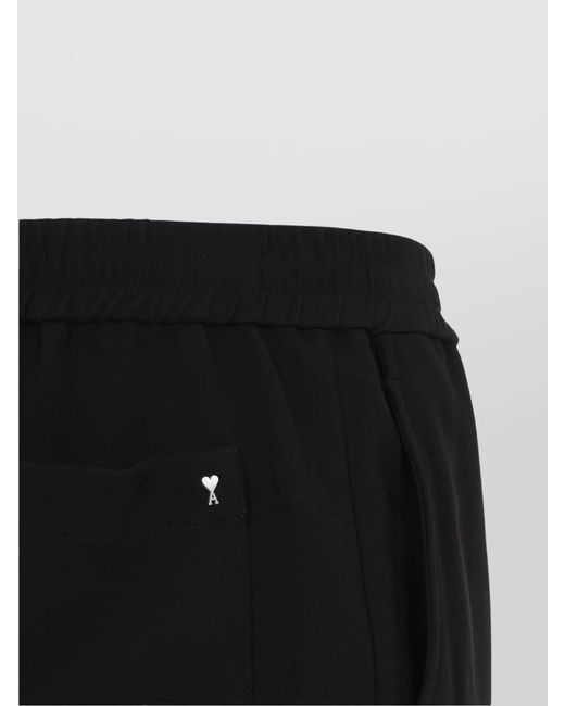 AMI Black Cotton Loose Bermuda Shorts for men