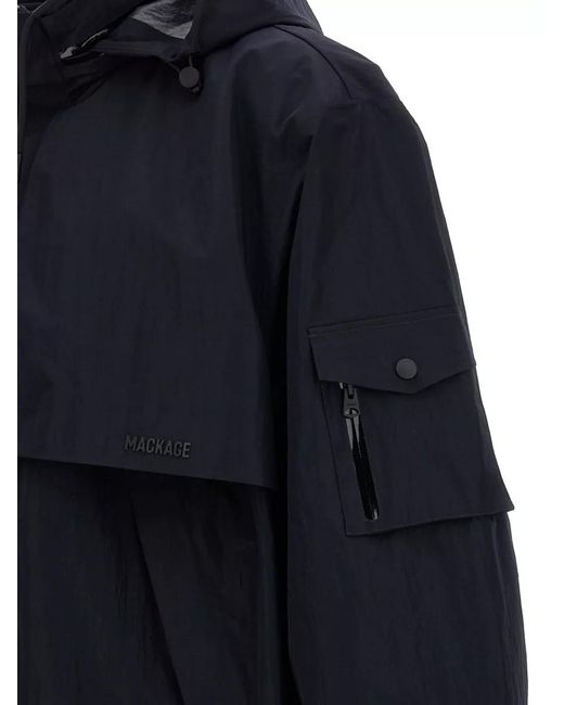 Mackage Blue Garrett Jacket Elastic Hem High Collar Zipper for men
