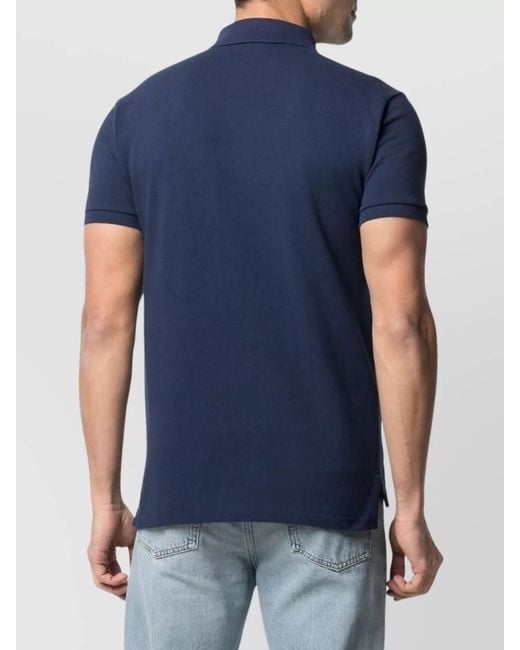 Ralph Lauren Blue Logo Polo Shirt With Collar for men