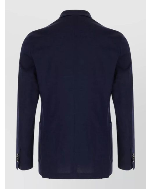 Lardini Blue Cotton Double-Breasted Blazer for men