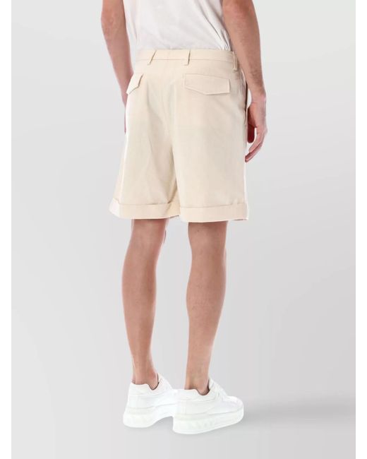 Valentino Garavani Natural Cotton Tailored Bermuda Shorts for men