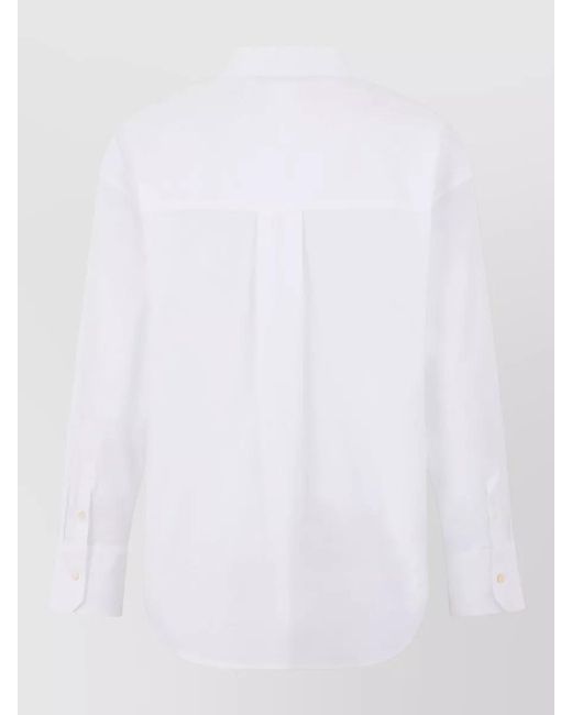 Max Mara White Cotton Tailored Shirt Long Sleeves