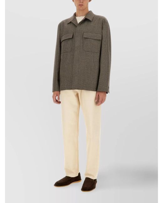 Lardini Gray Wool Cashmere Shirt Jacket for men