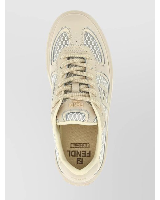 Fendi Natural Leather Low-Top Sneakers