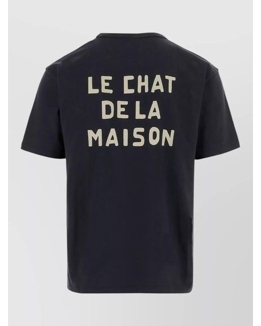 Valentino Garavani Blue T Shirt Le Chat De La Maison Print for men