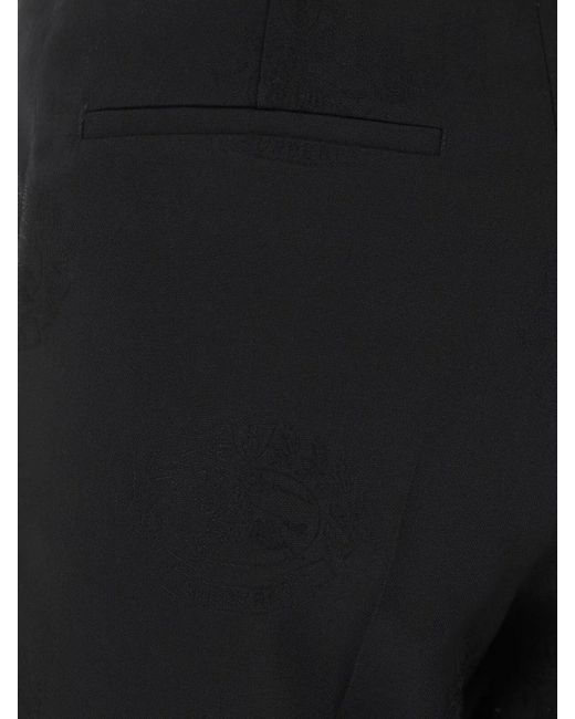 Burberry Black Wool Blend Wide-Leg Trousers