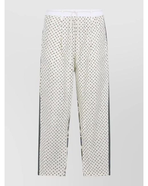Mordecai White Printed Cotton Wide-Leg Pajama Pants for men