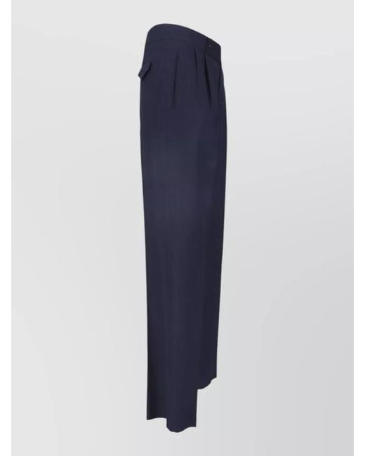 Giorgio Armani Blue Tailored Pants Pleated Design Back Pocket for men