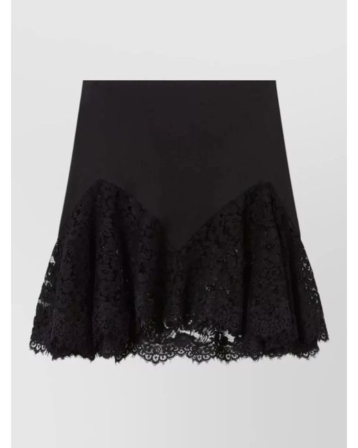 Stella McCartney Black Lace Trim Mini Dress A Line Cut