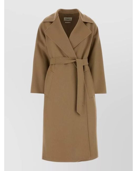 Weekend by Maxmara Natural Wool Blend Operoso Coat Belted Midi